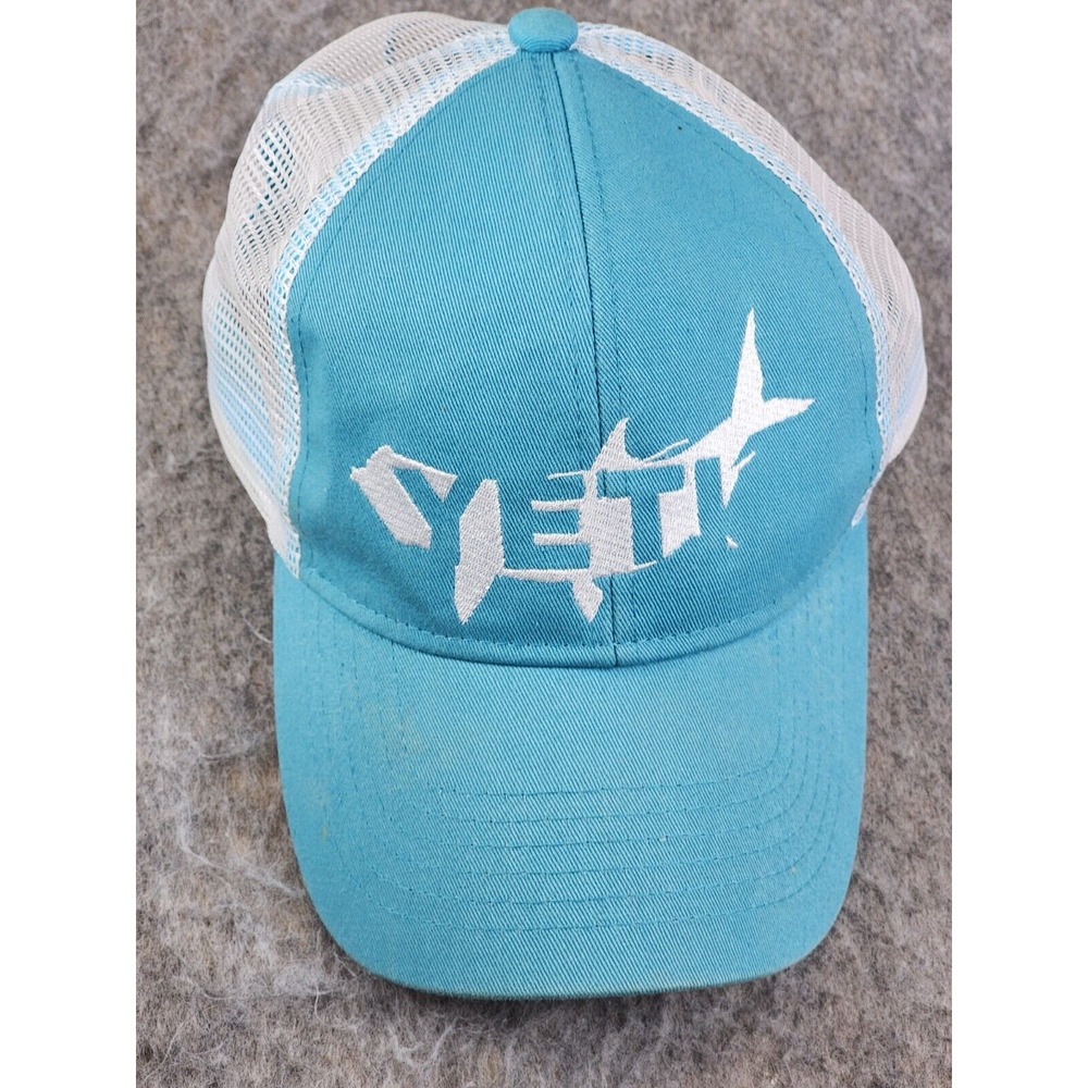 Yeti Coolers Turquoise Fish Snapback Trucker Mesh Hat Ball Cap